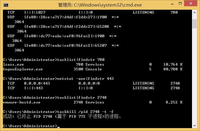 taskkill /pid 2748 -t -f